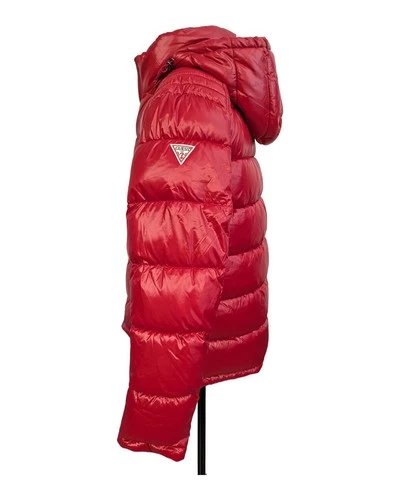 GUESS Men's Red Glossy Hooded Puffer Jacket M 119RN716 image 3