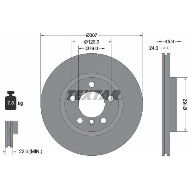 2X Textar 92275605 Bremsscheibe FüR Mini Countryman Paceman R60 R61-image