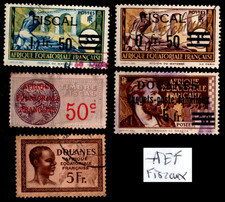 Afr. EQUATORIALE : 5 Timbres FISCAUX, Oblitérés / Lot COLONIES