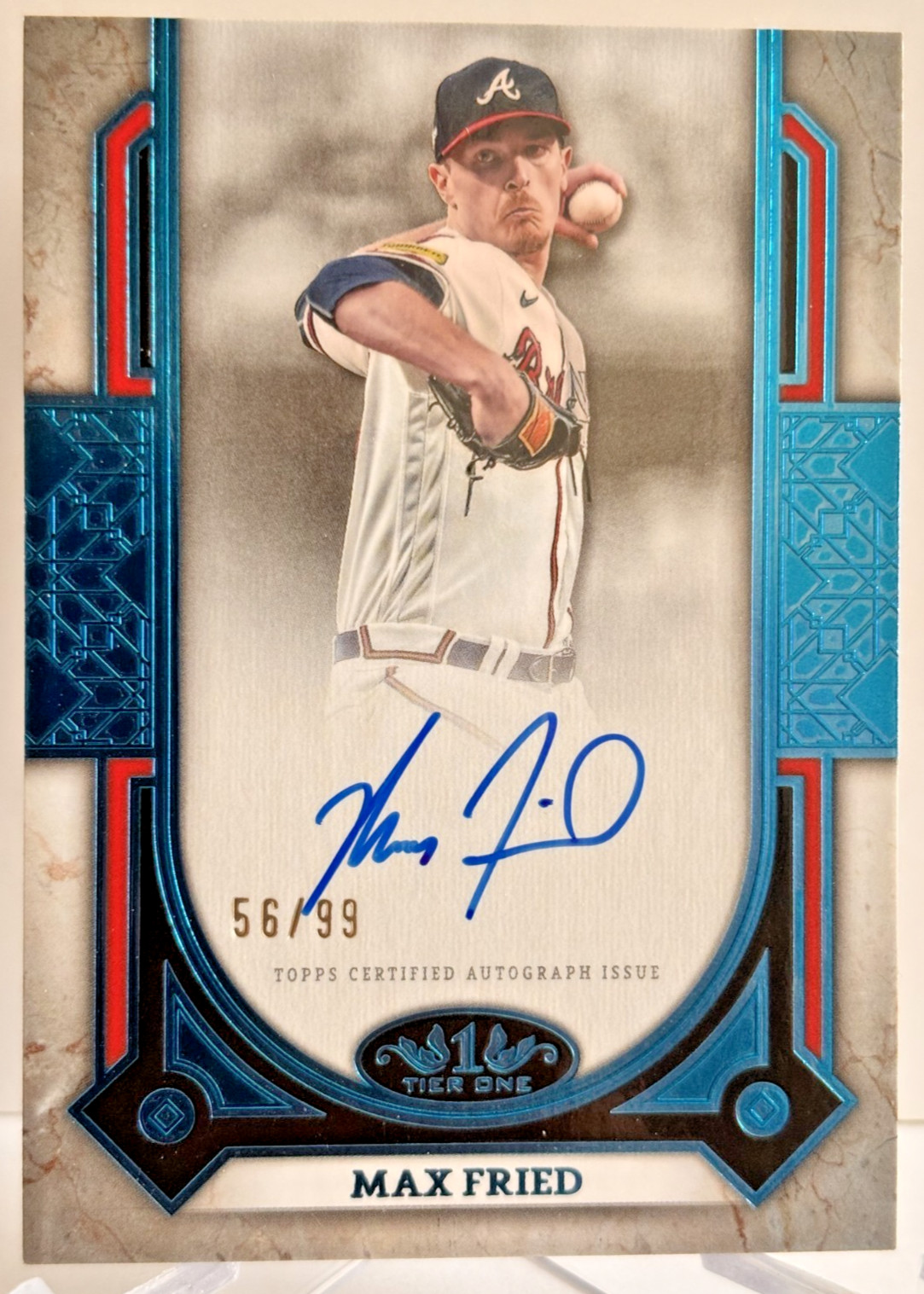 2024 Topps Tier One Max Fried Prime Performers Auto #PPA-MF Blue #/99 - Braves