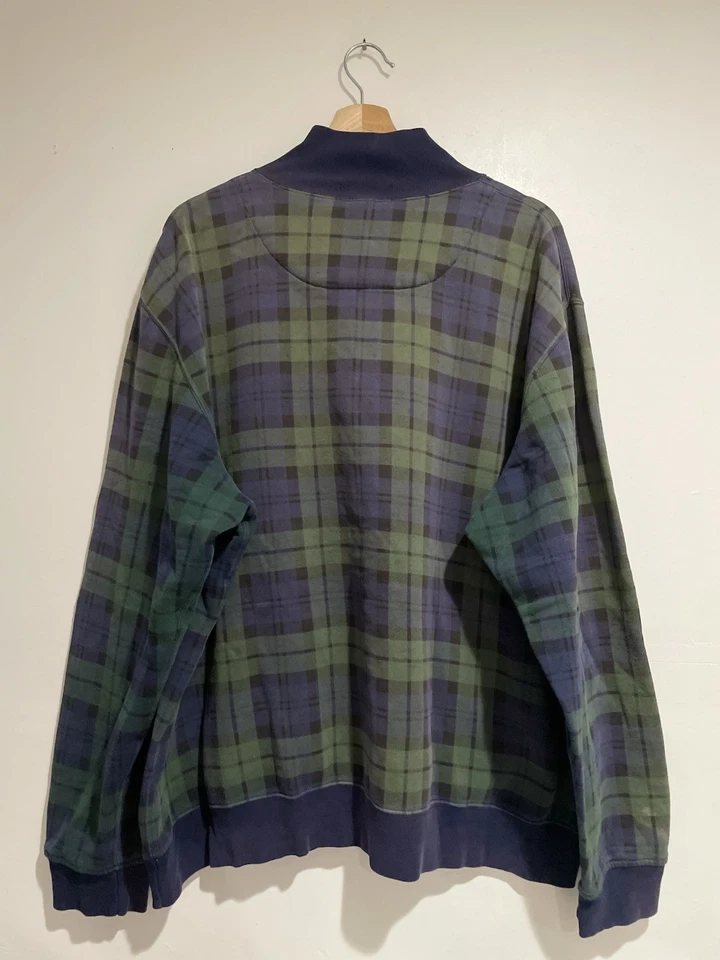 Polo Ralph Lauren Vintage 1/4 Cremallera Vellón Cuadros Desteñido Talla XXL  Foto 3 de 4