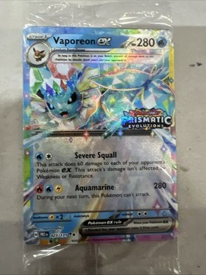 Pokemon TCG Prismatic Evolutions Vaporeon ex 023/131 Stamped Promo Surprise Box
