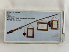 Fishing Pole Hanging Picture Frame Set Rustic Cabin Lake Decor NEW in Box