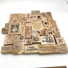 Stampin' Up Other Christmas Winter Holiday Wood Mounted Rubber Stamps Lot 41