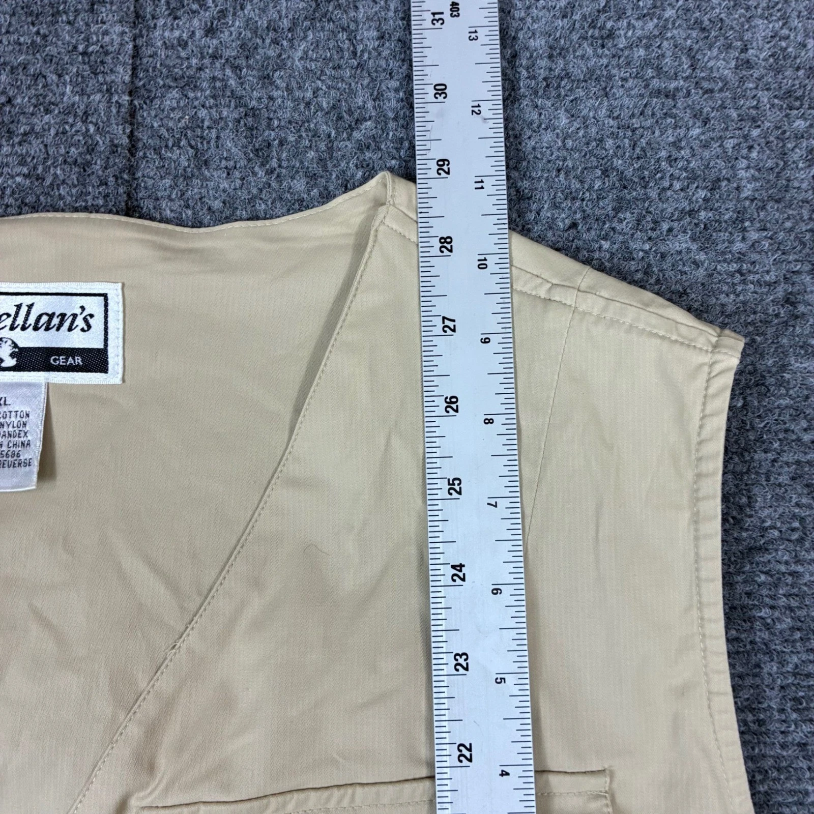 Magellans Travel Gear Utility Vest Khaki Tan Multi Pocket Size XL Fishing Safari - product detail image 4