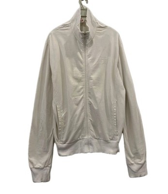 Bikkembergs Zip Up Track Jacket Men s M White Full Zip Ribbed Collar Sport #111