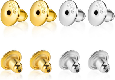 8 Stück Ohrring Rückseite Stecker, Earring Backs 925er Sterling Silber Hypoaller