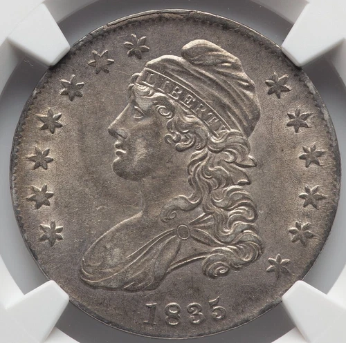 Capped Bust Half Dollar 1835 NGC AU-55 CAC! Amazing piece!