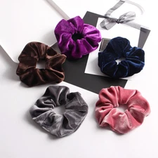 6 Pcs  Velvet Large Thick Strong Wide Scrunchies Hair Band Elastic Headwear 5"