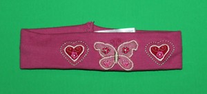 0 3 6 9 12 NWOT Pumpkin Patch Pink Butterfly Heart HEADBAND Girls