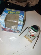 Vintage Toy MECHANICAL TUMBLING SNOWMAN SKIER Hard Plastic George Borgfeldt 3843