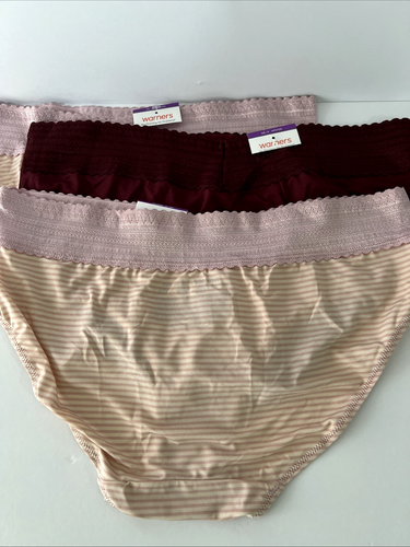 NEW Warner's 3 Pairs No Pinching,No Problems Hipster Panties 2XL/9 Multi-Color - Picture 3 of 3