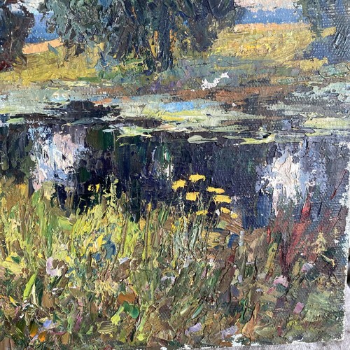 An Original Oil On Canvas Nature Painting 13 5/8” X 10.5” Frameless - Picture 5 of 20
