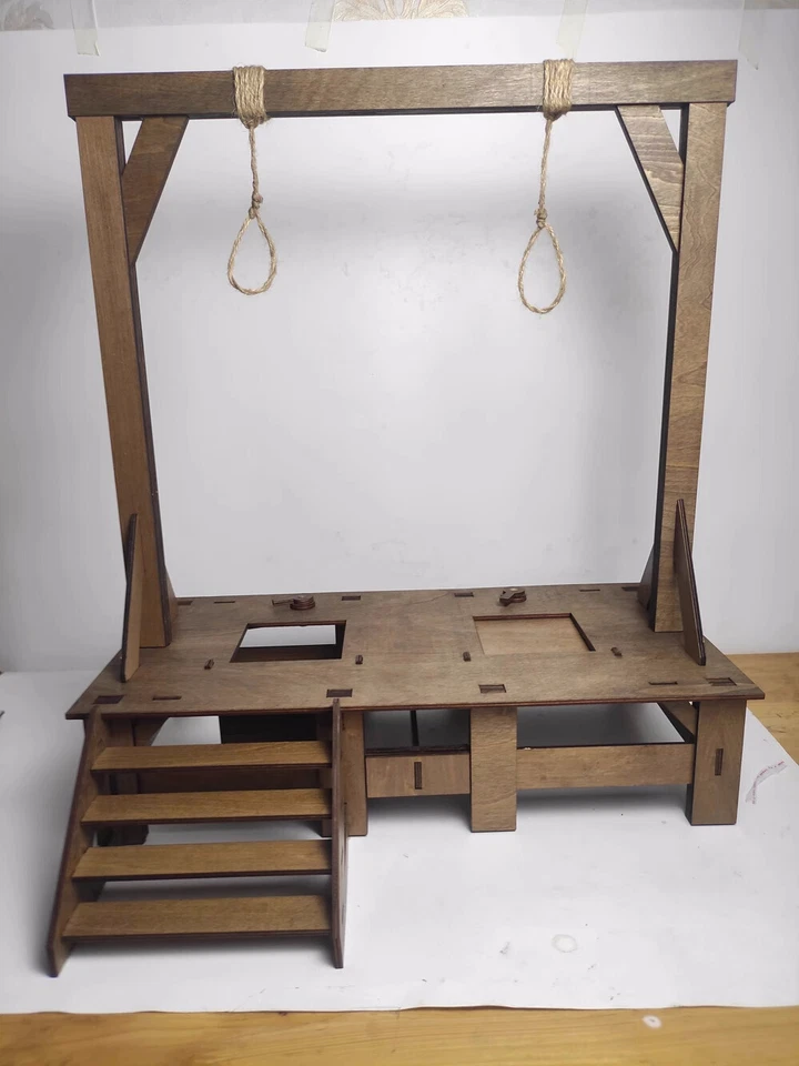 Figura de acción de 12"" juguetes corporales 1/6 guillotina de madera escena soldado utilería modelo apto Foto 2 de 4