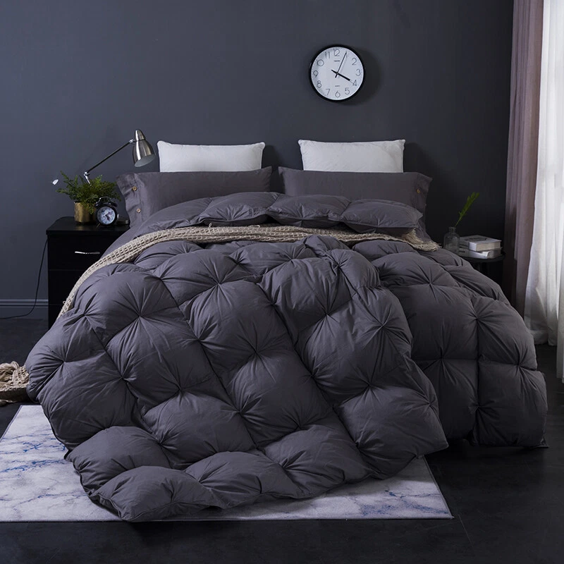 SNOWMAN Goose Down Comforter Pinch Pleat Duvet Insert 750FP,1200TC Cotton  - Image 3 of 4