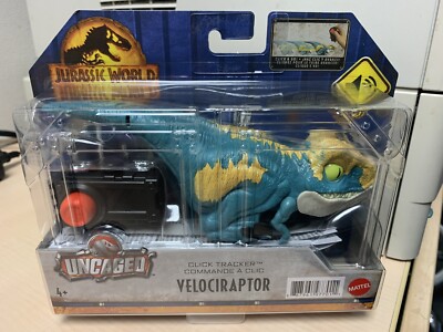 JURASSIC WORLD DOMINION Uncaged VELOCIRAPTOR DINOSAUR Click Tracker NEW SEALED!!