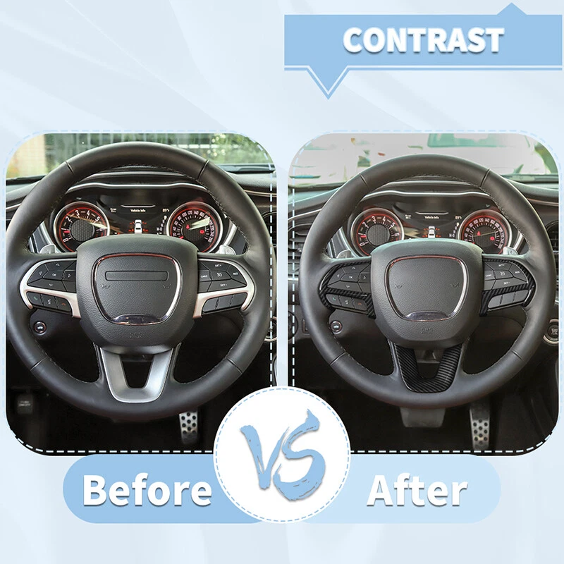 20x Carbon Fiber Interior Steering Center Console Trim Kit for Dodge Charger 15+ - Image 3 of 4