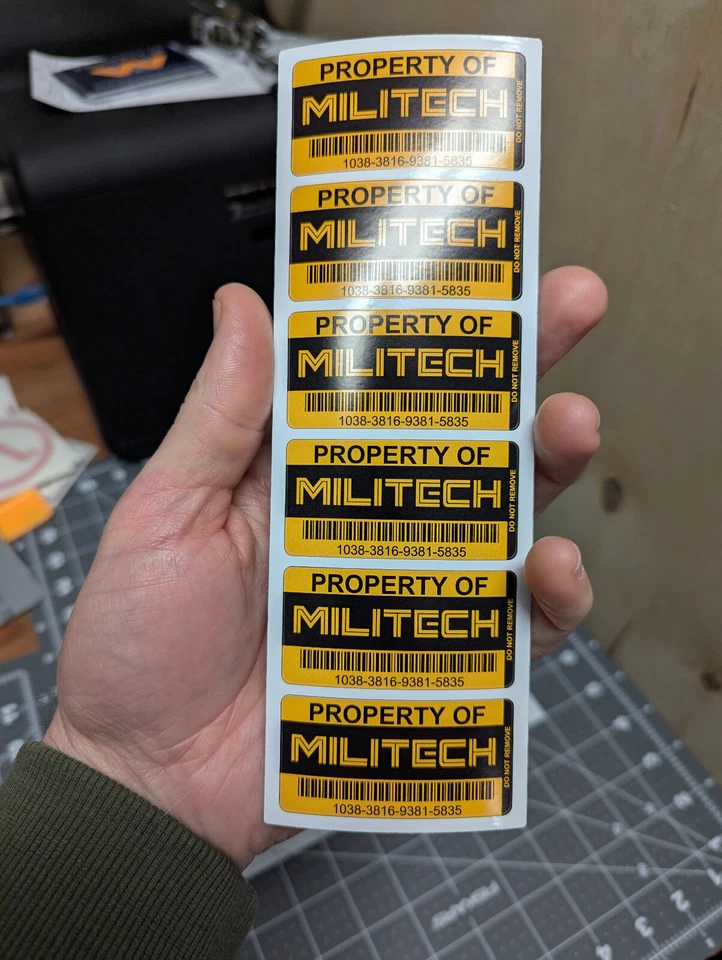 Militech Asset Tags (Vinyl Decal Sticker, Car laptop window arasaka Cyberpunk) - Image 2 of 4