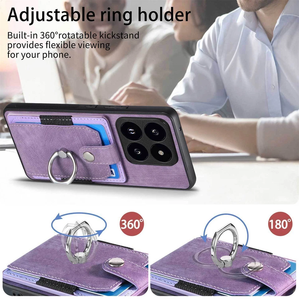 Luxury Card Slot Ring Cover Case For 17 16 15 14 13 12 11 Pro Max 6 7 8 Air XR - Image 4 of 4