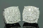 2Ct Round Cut Lab Created Diamond Cluster Stud Earrings 14K White Gold Finish