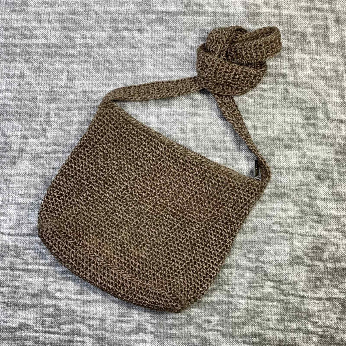The Sak 90s Y2K Vintage Crochet Crossbody Bag Small Size Tan