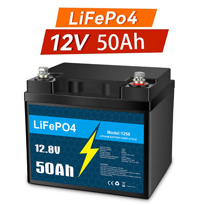 12V 50Ah Lithium LiFePO4 Battery Deep Cycle, Perfect for Marine Trolling Motor