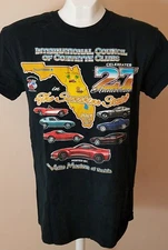 International Council of Corvette Clubs 27th Anniversary Black T-Shirt Sz S