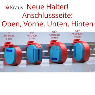 Kraus Shelly Hutschienen Halter passend  für Shelly 4 Ausrichtungen 35mm (5,10)