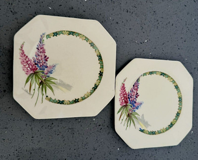 Stonehenge Midwinter Burblem? Bluebonnet? Porcelain Plates Old! England Sq 5.75''