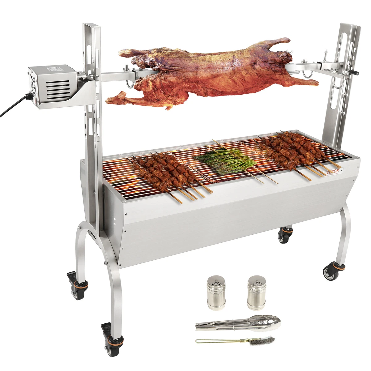 VEVOR Lammgrill Spanferkelgrill Drehgrill 50W 41kg BBQ Drehspieß 