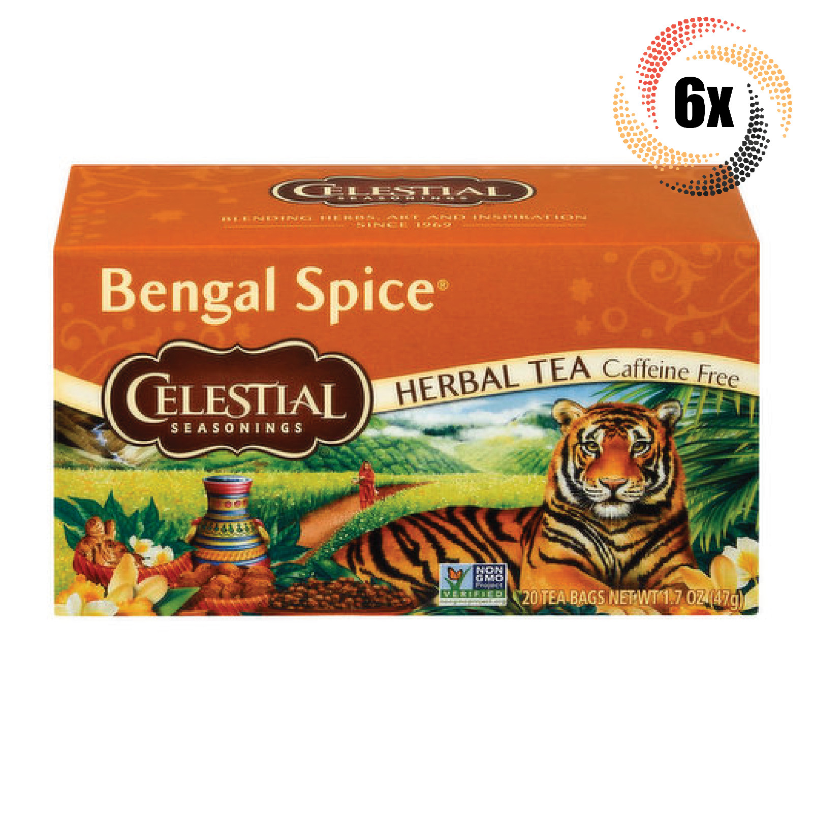 6 упаковок травяного чая Celestial Seavains Bengal Spice по 20 пакетиков в каждой 17 унции 8590₽