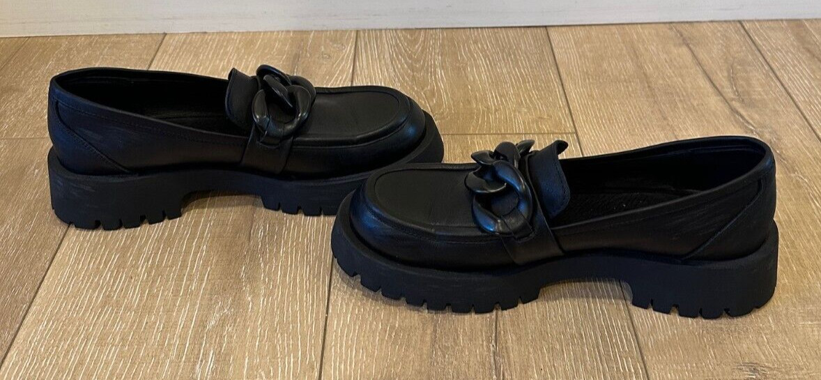 Saint + Sofia Leather Chain Loafers Platform Sz 1… - image 5