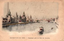 Old postcard 75 - Paris Universal Exhibition 1900 - Panorama taken from the Pont des Invalides
