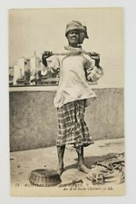 Postcard Egyptian Arab Snake Charmer Snake Around Neck On Rooftop In Egypt