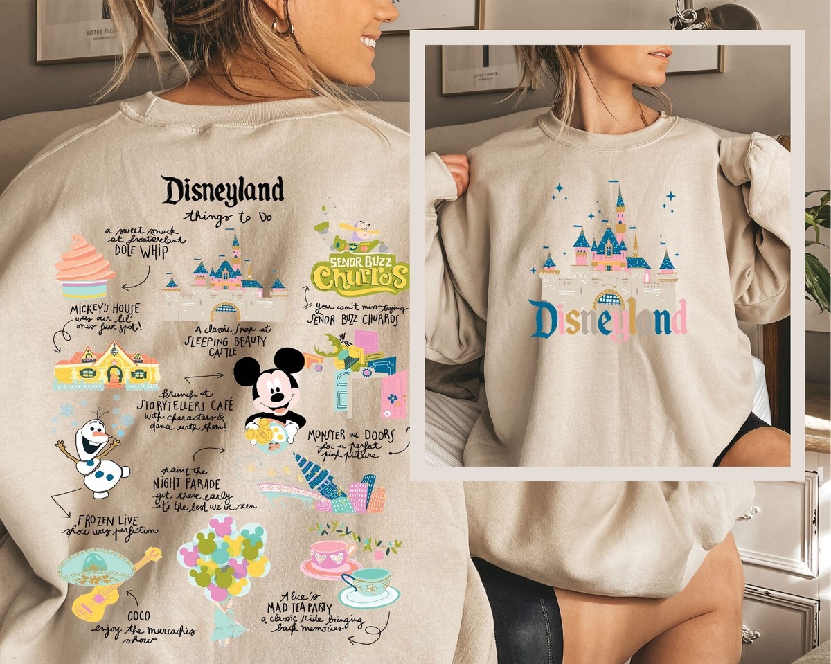 Disneyland Map Sweatshirt Front and Back Printed Disneyland Family