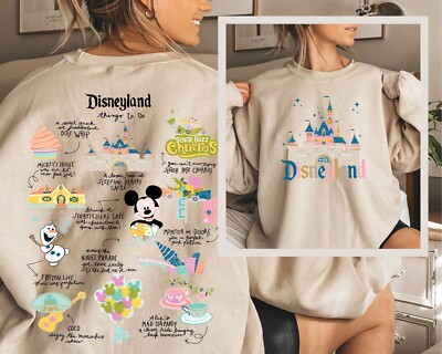 Disneyland Map Sweatshirt Front and Back Printed Disneyland Family Trip Hoodie