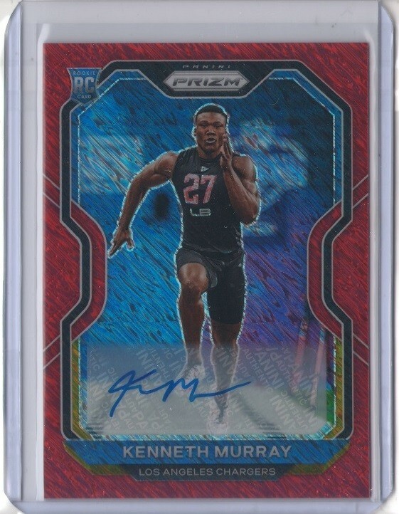 KENNETH MURRAY 2020 Panini Prizm RC Rookie RED SHIMMER Auto #327 CHARGERS 04/35