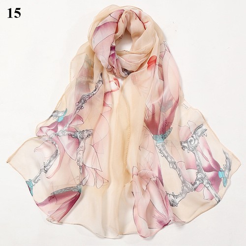 Long Soft Chiffon Scarf Plain Sheer Wrap Shawl Womens Large Stole Neck Scarves♧ - Picture 54 of 93