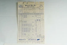 General Cigar Co. Letterhead Sign, 1932 Cigar Store Ephemera, K. G. Simpson