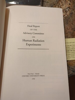 Final Report Of The Advisory Committee On Human Radiation Experiments