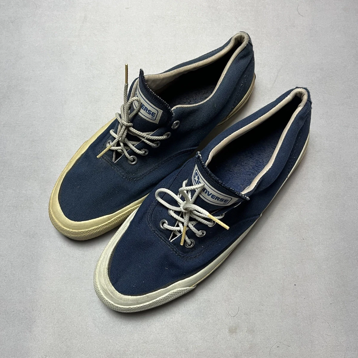 Vintage 80s Converse Skid Grip Boat Nautilus Deck Sneakers Shoes Made In USA 8.5