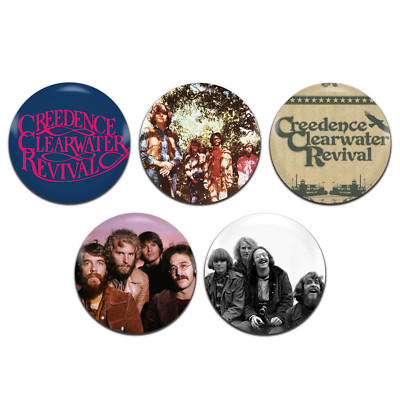 5x Creedence Clearwater Revival Band 60er 25 mm / 1 Zoll D Pin Button Anstecker