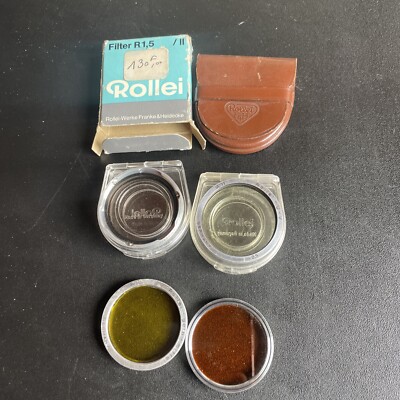 4x Rollei Filter orange, UV -0,5, GURKO R1.5, gelb mittel r2 Rii Rolleiflex TLR#