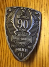 HTF HARLEY-DAVIDSON The Reunion 90th Anniversary 1903-1993 POLICE #1 PIN, New!