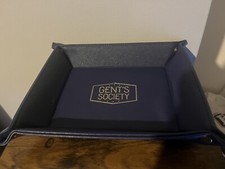 Faux Leather Coin Tray Desk Bedside Valet Organiser For Keys Coins Jewellery Etc