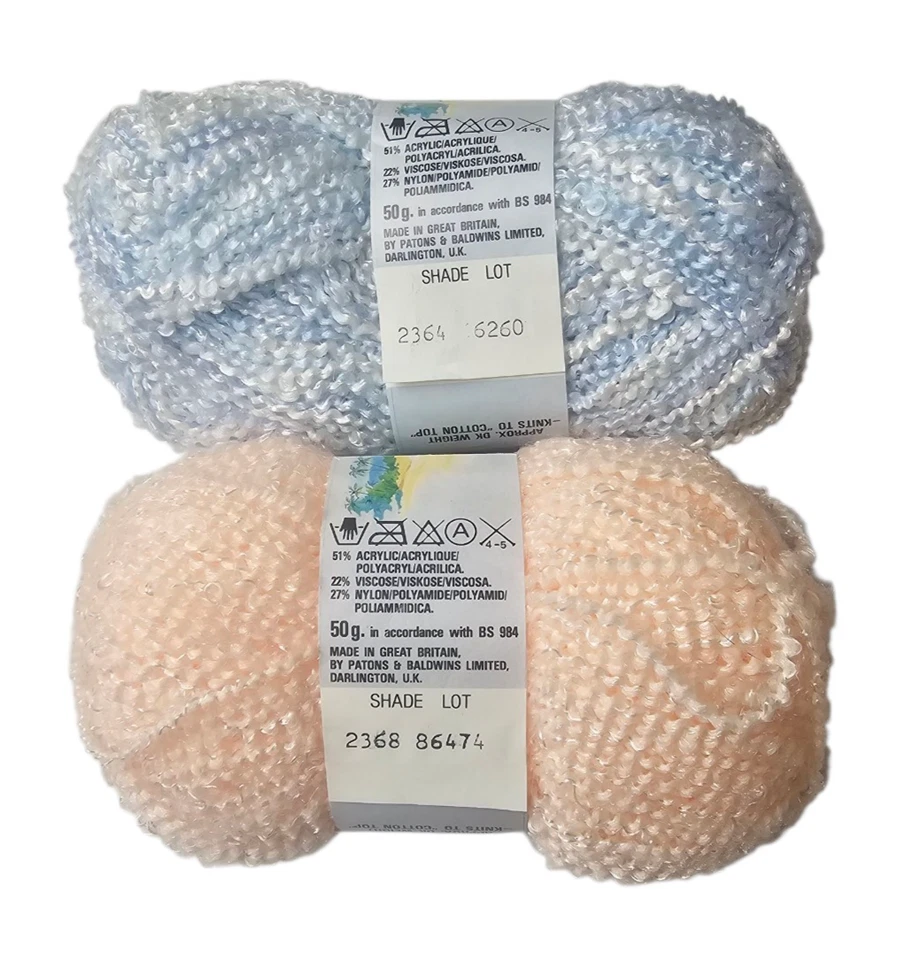 2 madejas de hilo en aerosol de mar tono azul blanco #2364 y melocotón #2368 ~ 50 gramos Foto 4 de 4