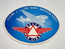 Vintage Delta Air Lines DC-3 Airplane Luggage Label