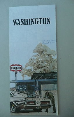1975 Washington road map Texaco oil interstate stations marked