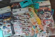 New Recollections travel stickers Map California New York Texas Florida airplane