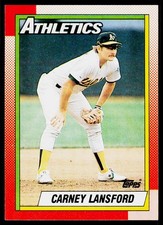 Carney Lansford, 1990 Topps, #316, Oakland Athletics,